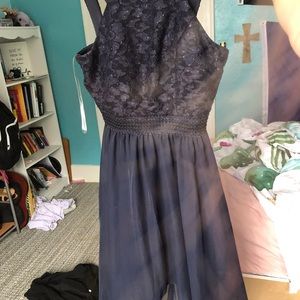 Speechless Navy Blue High Low Formal Dress